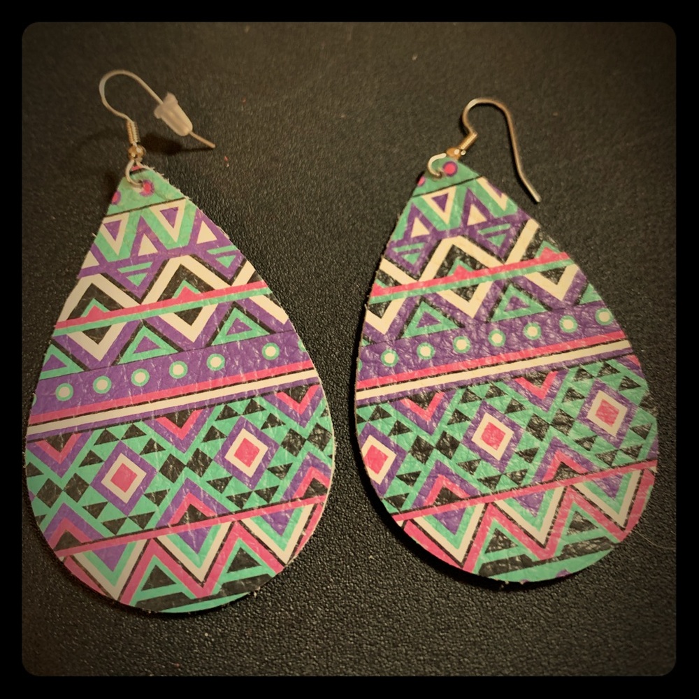 Large leather earrings